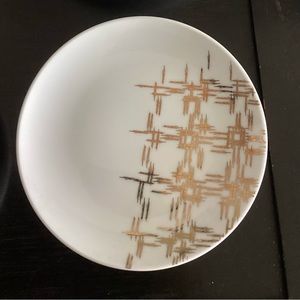 Nate Berkus Dessert Appetizer Salad  Plates Dessert White And Gold Set of two